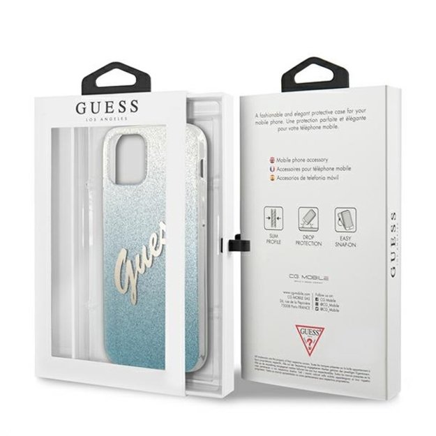 Guess GUHCP12MPCUGLSBL iPhone 12/12 Pro 6.1&quot  blue/blue hardcase Glitter Gradient Script 7