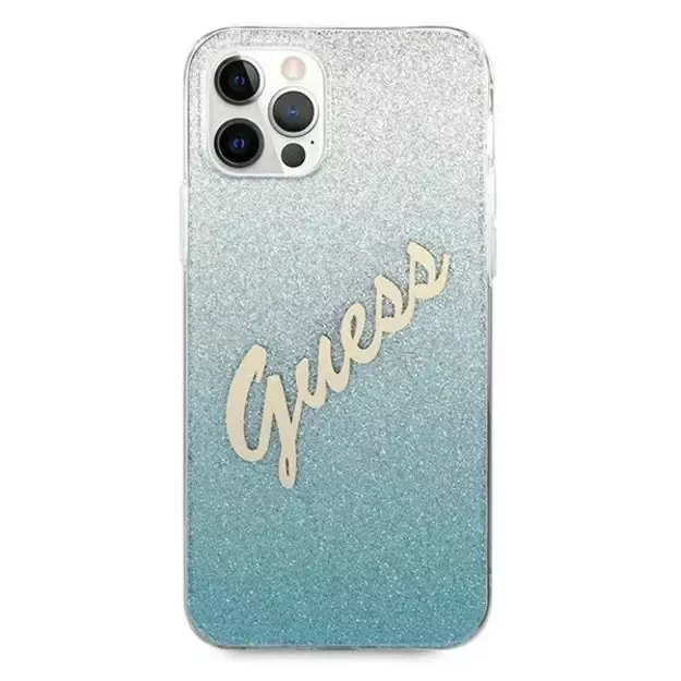 Guess GUHCP12MPCUGLSBL iPhone 12/12 Pro 6.1&quot  blue/blue hardcase Glitter Gradient Script 9