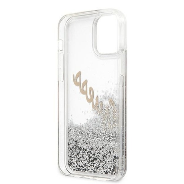 Guess GUHCP12LGLVSSI iPhone 12 Pro Max 6.7&quot  silver/silver hardcase Glitter Vintage Script 7