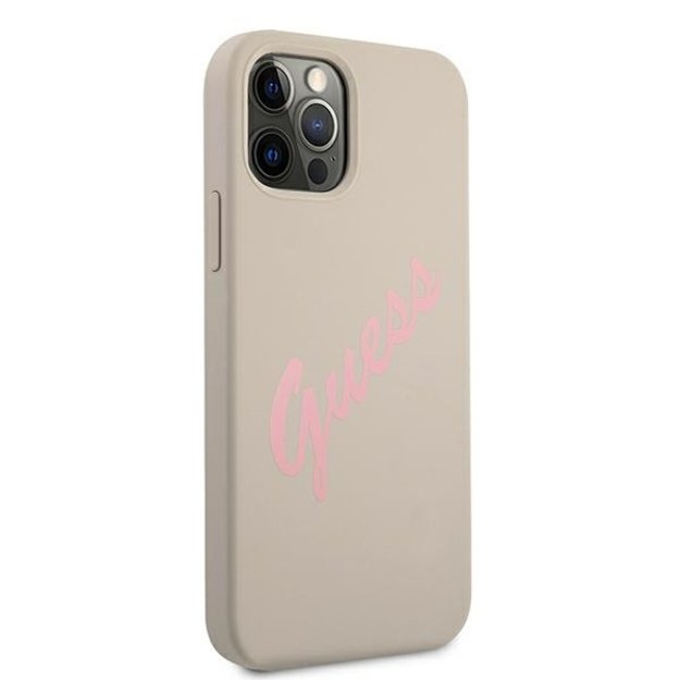 Guess GUHCP12MLSVSGP iPhone 12/12 Pro 6.1&quot  gray pink/grey pink hardcase Silicone Vintage 10