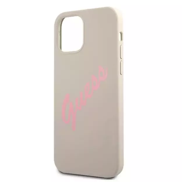Guess GUHCP12MLSVSGP iPhone 12/12 Pro 6.1&quot  gray pink/grey pink hardcase Silicone Vintage 5