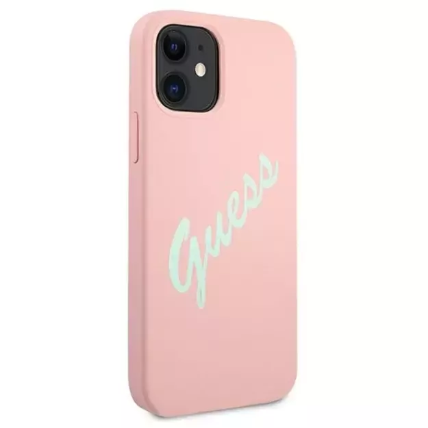 Guess GUHCP12SLSVSPG iPhone 12 mini 5.4&quot  rose green/green pink hardcase Silicone Vintage 10