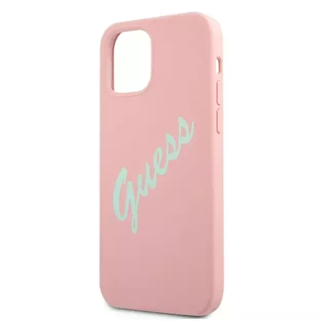 Guess GUHCP12SLSVSPG iPhone 12 mini 5.4&quot  rose green/green pink hardcase Silicone Vintage 12