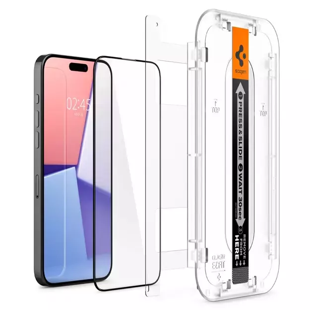 Spigen Glas.tR EZ Fit FC Tempered Glass for iPhone 15 Pro Max - Black 2