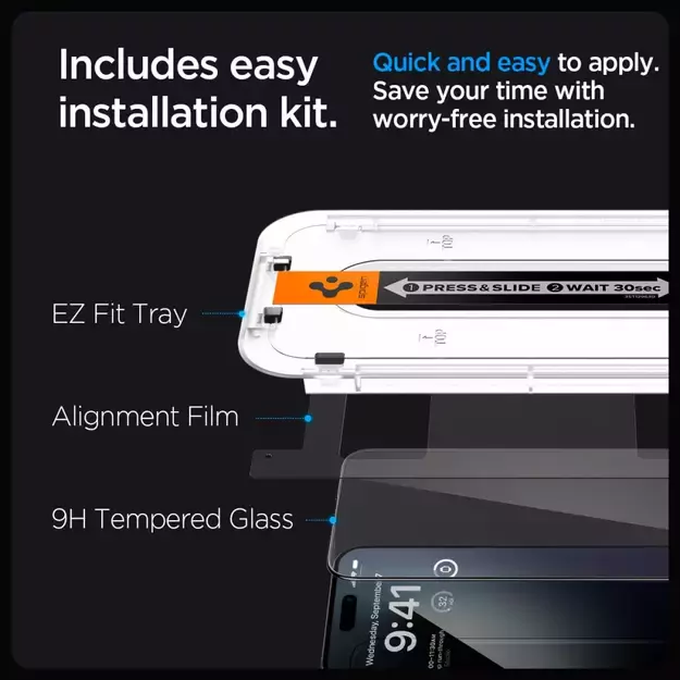 Spigen Glas.tR EZ Fit FC Tempered Glass for iPhone 15 Pro Max - Black 20
