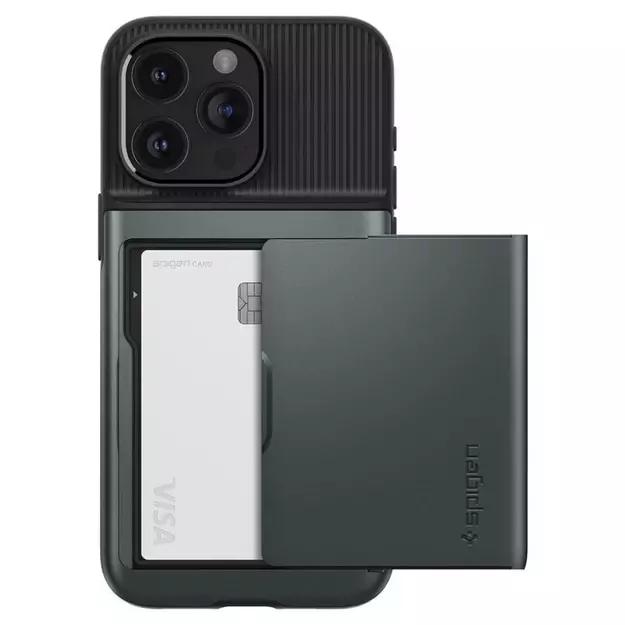 Spigen Slim Armor CS Case for iPhone 15 Pro Max - Dark Green 2