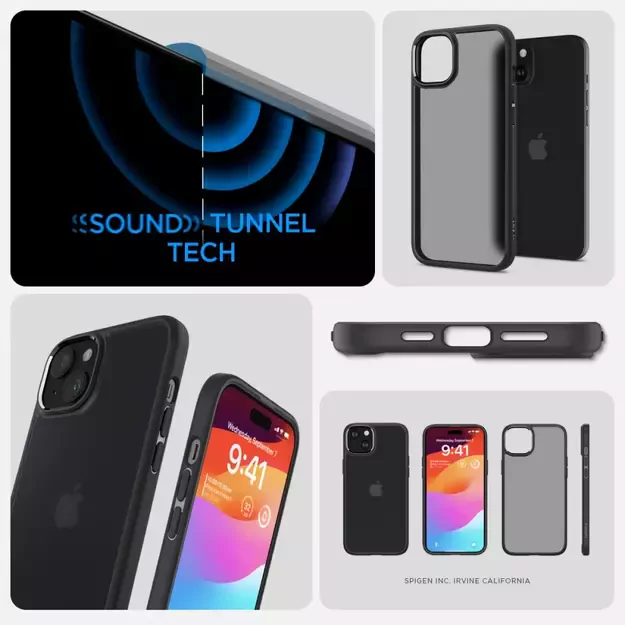 Spigen Ultra Hybrid iPhone 15 Case - Clear Black 28