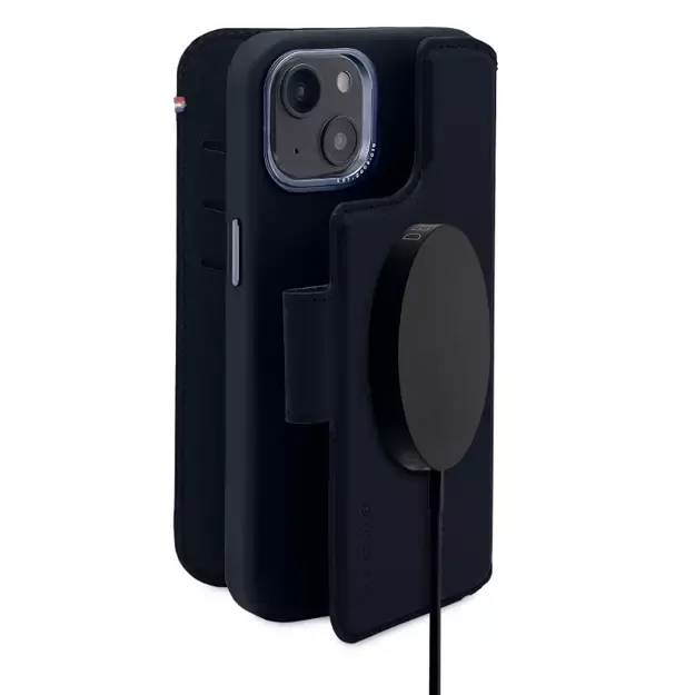 Decoded Detachable Wallet Case Leather with MagSafe with Flip for iPhone 14 Plus - Navy Blue