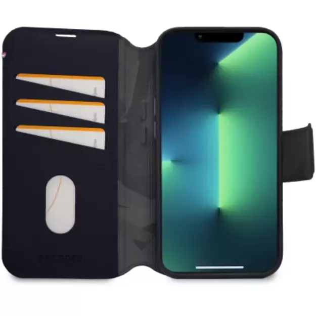Decoded Detachable Wallet Case Leather with MagSafe with Flip for iPhone 14 Plus - Navy Blue 2