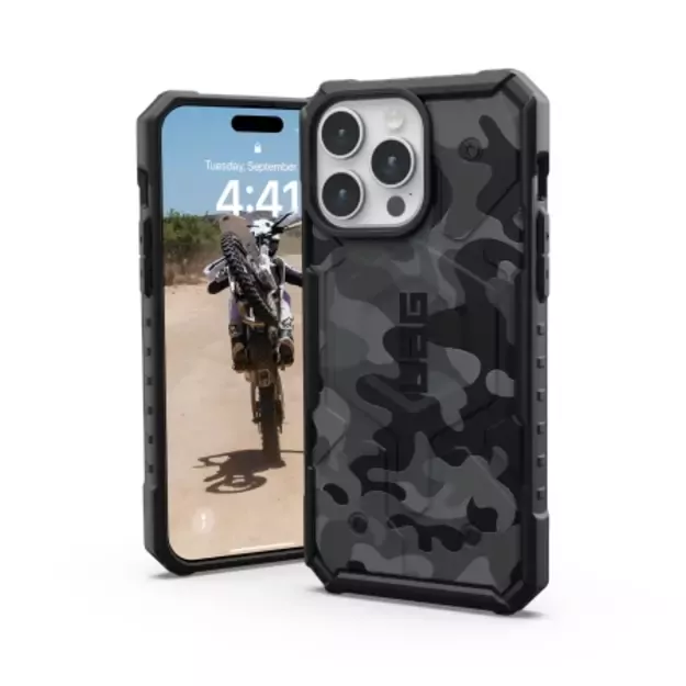 UAG Pathfinder MagSafe case for iPhone 15 Pro Max - black camouflage 1