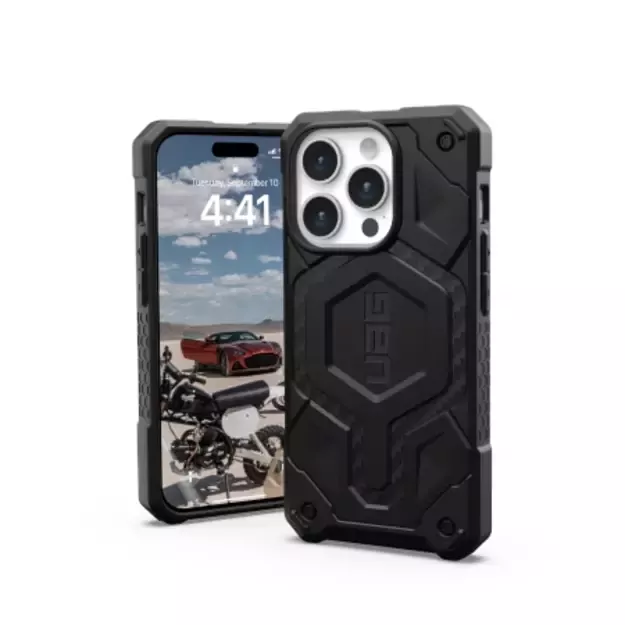 UAG Monarch Pro case with MagSafe for iPhone 15 Pro - black carbon 1