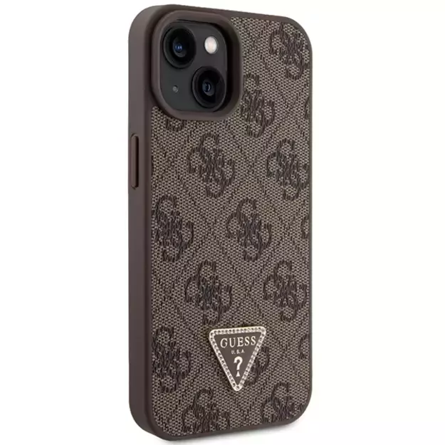 Guess GUHCP15SP4TDSCPW iPhone 15 6.1&quot  brown/brown hardcase Crossbody 4G Metal Logo 4