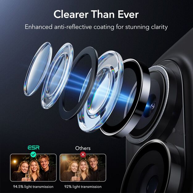ESR Armorite Camera Cover for iPhone 16 / 16 Plus / 17 - Black 4