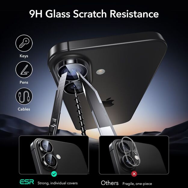 ESR Armorite Camera Cover for iPhone 16 / 16 Plus / 17 - Black 5