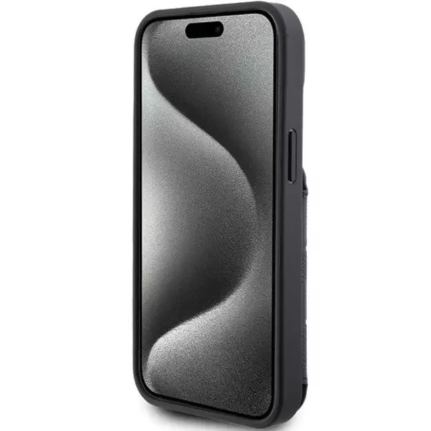 Karl Lagerfeld Saffiano Cardslots and Stand Monogram Choupette case for iPhone 15 - black 4