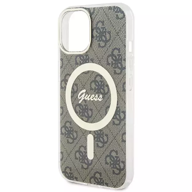 Guess IML 4G MagSafe iPhone 15 Plus Case - Brown 5