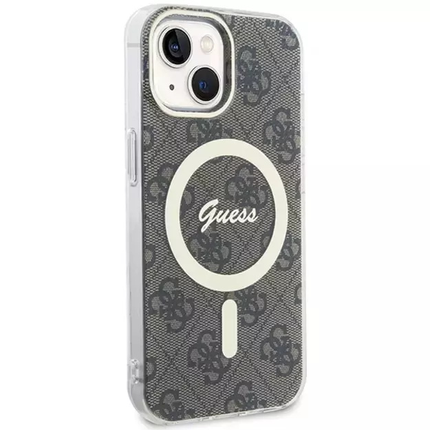 Guess IML 4G MagSafe iPhone 15 Plus Case - Brown 3