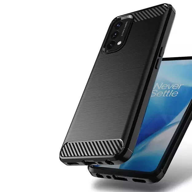Carbon Case Flexible cover for OnePlus Nord N200 5G black 6