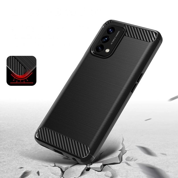 Carbon Case Flexible cover for OnePlus Nord N200 5G black 9