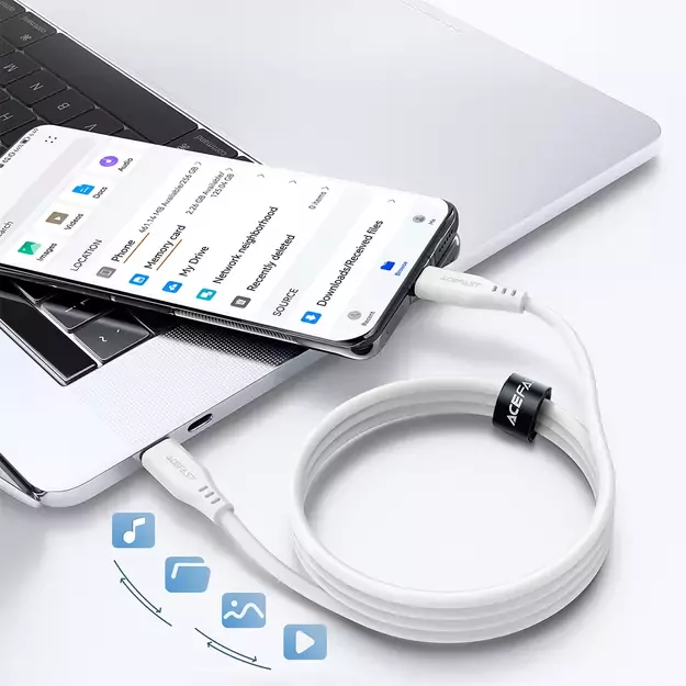 Acefast C3-03 USB-C - USB-C PD QC cable 60W 3A 480Mb/s 1.2m - white 7