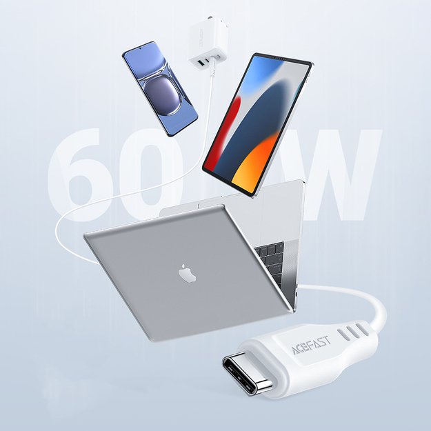 Acefast C3-03 USB-C - USB-C PD QC cable 60W 3A 480Mb/s 1.2m - white 18