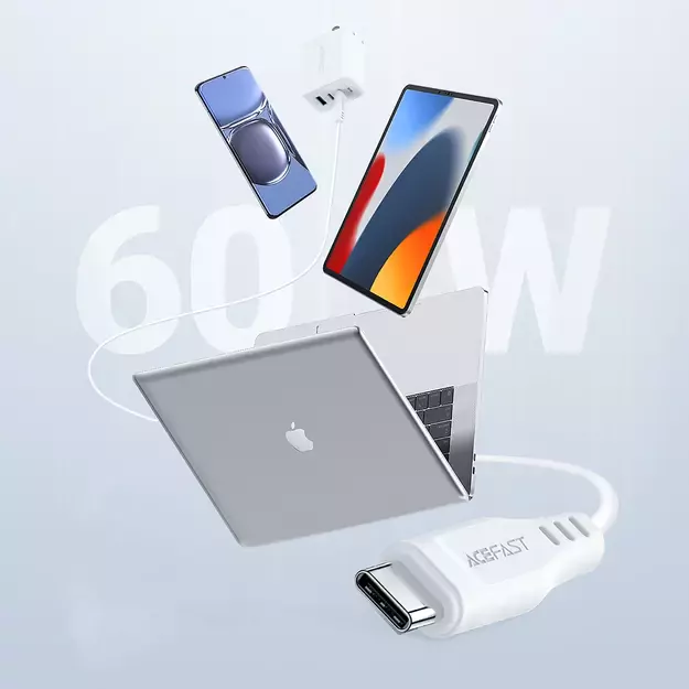 Acefast C3-03 USB-C - USB-C PD QC cable 60W 3A 480Mb/s 1.2m - white 6