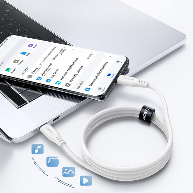 Acefast C3-03 USB-C - USB-C PD QC cable 60W 3A 480Mb/s 1.2m - white 19