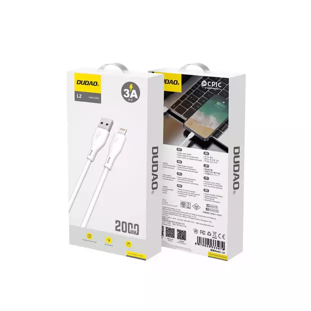 Dudao L2L USB-A / Lightning 3A Cable 2m - White 13