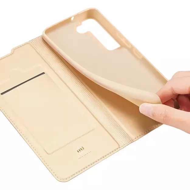 Dux Ducis Skin Pro Holster Cover Flip Cover for Samsung Galaxy S22 + (S22 Plus) gold 9