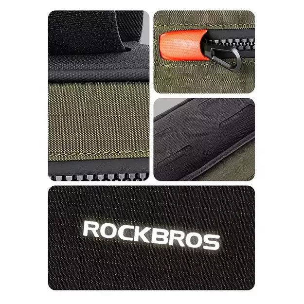 Rockbros 30120079001 bicycle bag for 1.7 l frame - green and black 2