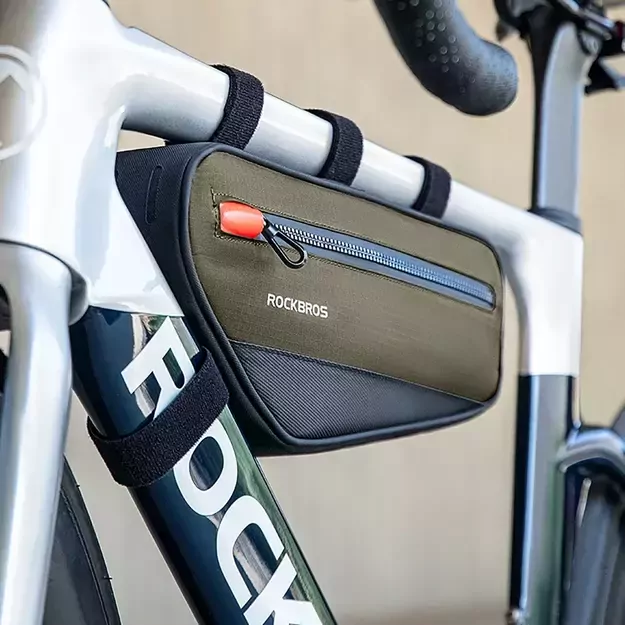 Rockbros 30120079001 bicycle bag for 1.7 l frame - green and black 6