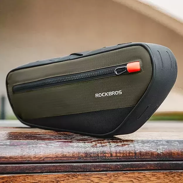 Rockbros 30120079001 bicycle bag for 1.7 l frame - green and black 8