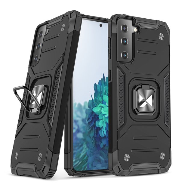 Wozinsky Ring Armor Tough Hybrid Case Cover + Magnetic Mount for Samsung Galaxy S22 Ultra gold 6