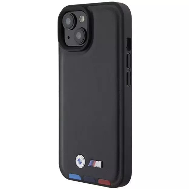 BMW BMHCP15S22PTDK iPhone 15 6.1&quot  black/black Leather Stamp Tricolor 1