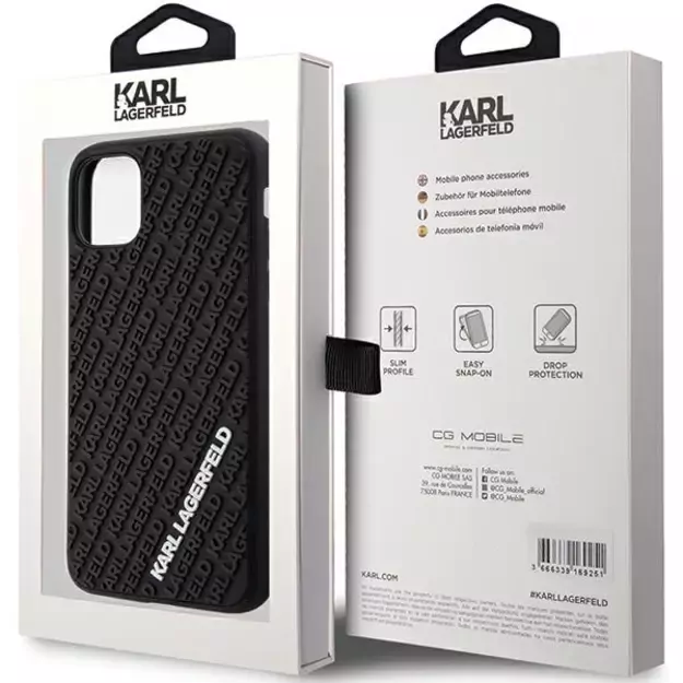 Karl Lagerfeld KLHCN613DMKRLK iPhone 11 / Xr 6.1&quot  black/black hardcase 3D Rubber Multi Logo 14