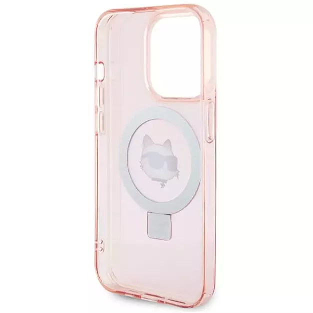 Karl Lagerfeld KLHMP15LHMRSCHP iPhone 15 Pro 6.1&quot  pink/pink hardcase Ring Stand Choupette Head MagSafe 5