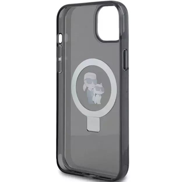 Karl Lagerfeld KLHMP15SHMRSKCK iPhone 15 6.1&quot  black/black hardcase Ring Stand Karl&amp Choupette MagSafe 6
