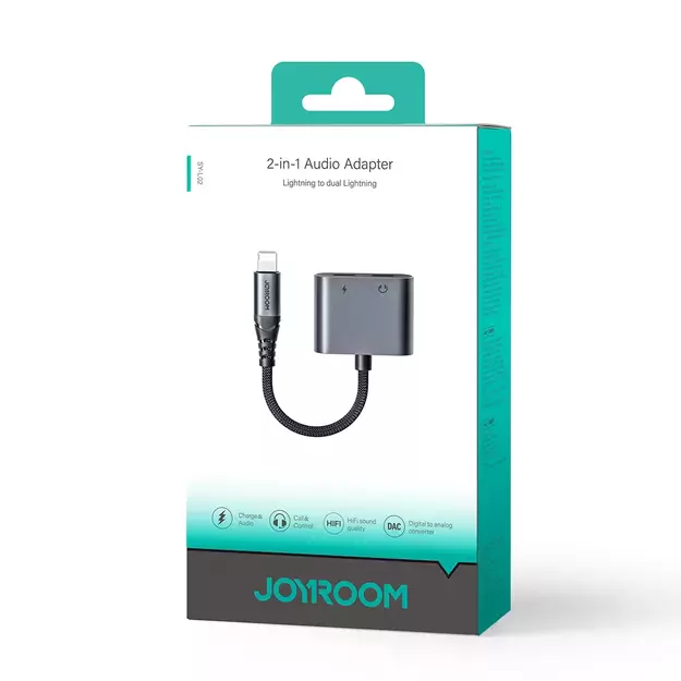 Joyroom SY-L02 Lightning to 2x Lightning DAC adapter 2in1 - black 4