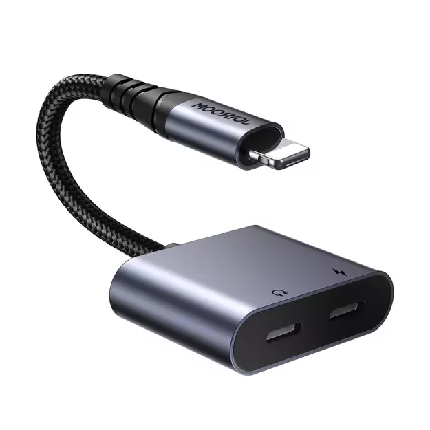 Joyroom SY-L02 Lightning to 2x Lightning DAC adapter 2in1 - black 1
