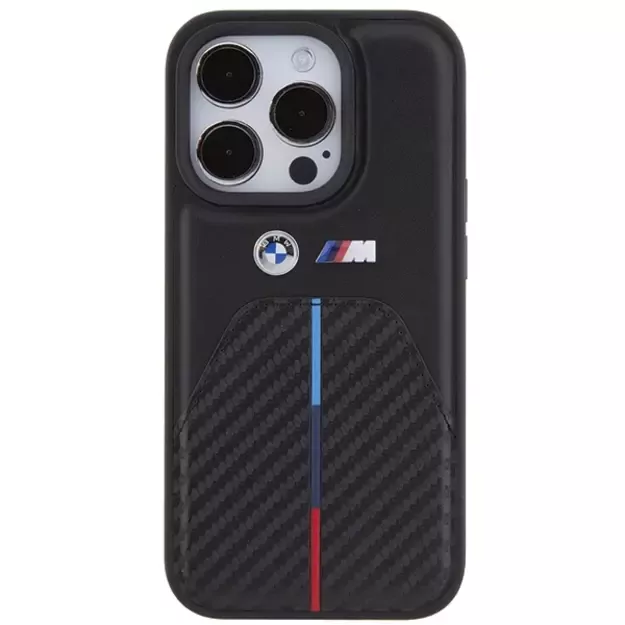 BMW Stamped Tricolor Stripe iPhone 15 Pro Case - Black 12