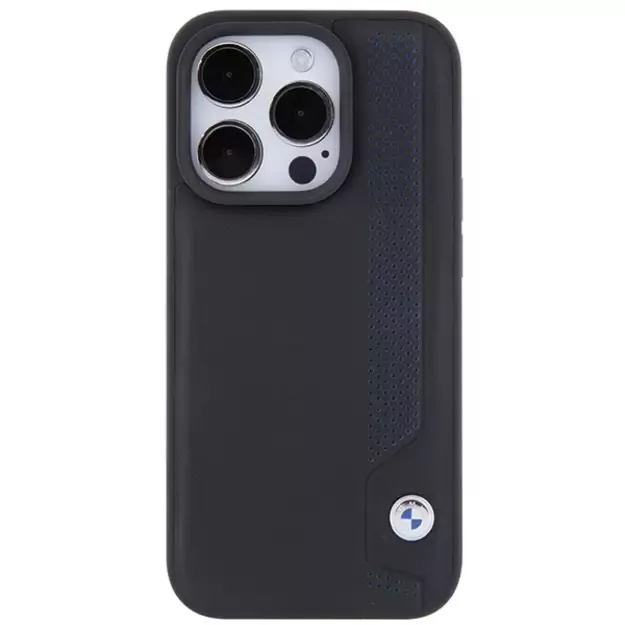 BMW Leather Blue Dots iPhone 15 Pro Max Case - Black 2