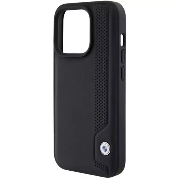 BMW Leather Blue Dots iPhone 15 Pro Max Case - Black 14