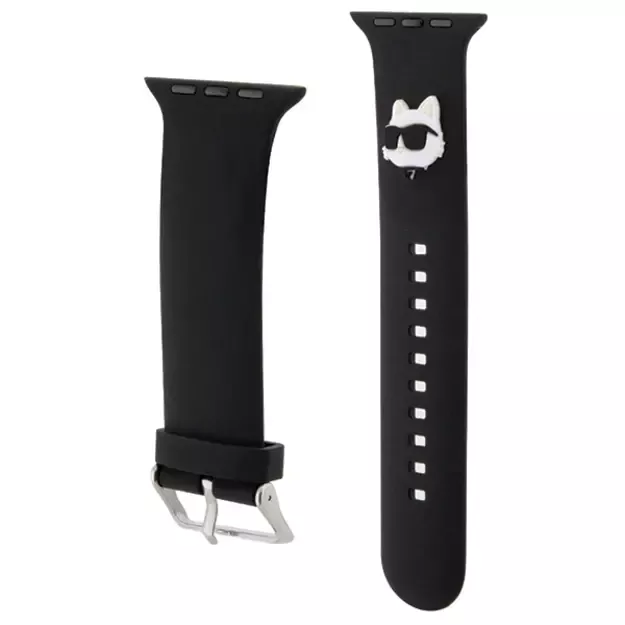 Karl Lagerfeld 3D Rubber Choupette Heads Strap for Apple Watch 38/40/41mm - Black 5