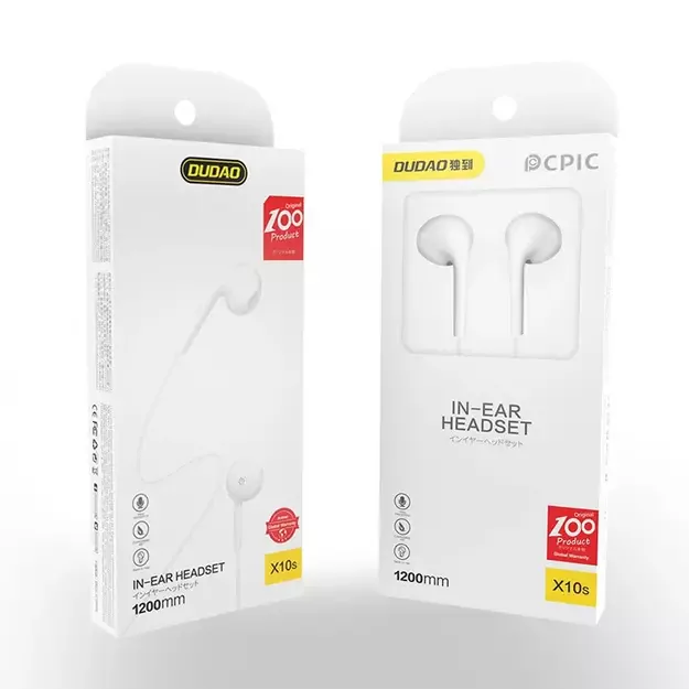 Dudao in-ear wired mini jack 3.5mm headset white (X10S white) 11