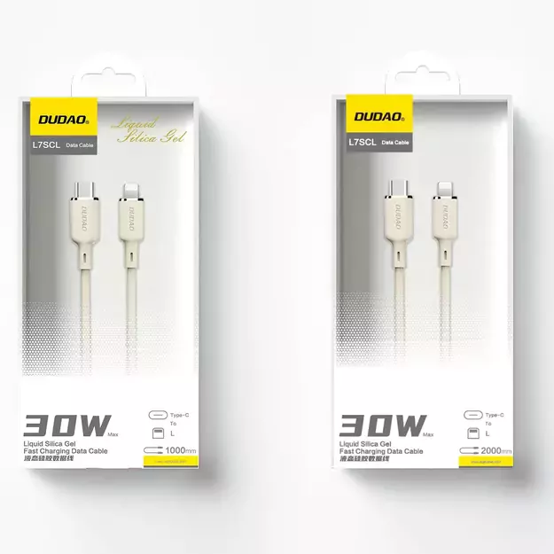 Dudao L7SCL USB-C - Lightning 30W 2m cable - beige 4