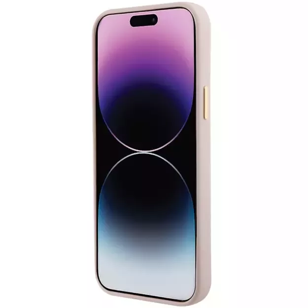 Guess Silicone Logo Strass 4G case for iPhone 15 - light pink 6