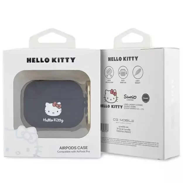 Hello Kitty Silicone 3D Kitty Head case for AirPods Pro - black 2
