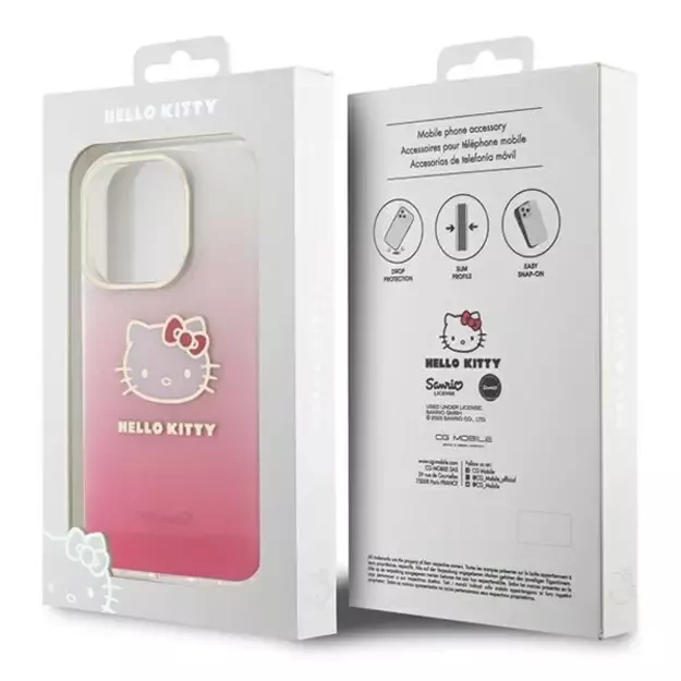 Hello Kitty IML Gradient Electrop Kitty Head case for iPhone 14 Pro - pink 7