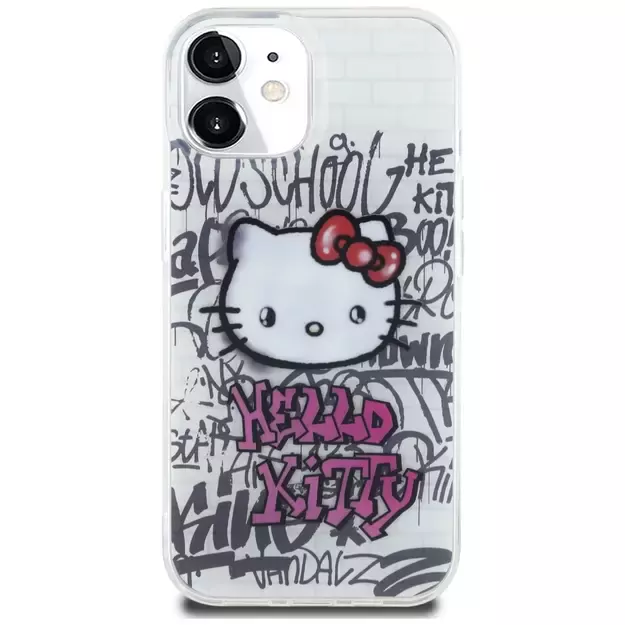 Hello Kitty IML Kitty On Bricks Graffiti case for iPhone 15 - white 2