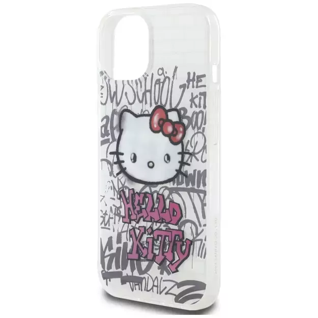 Hello Kitty IML Kitty On Bricks Graffiti case for iPhone 15 - white 5